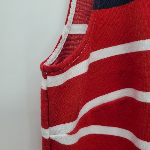 Brooks Brothers stripe knit tank shift corton zip dress women's size 10 - Picture 3 of 7